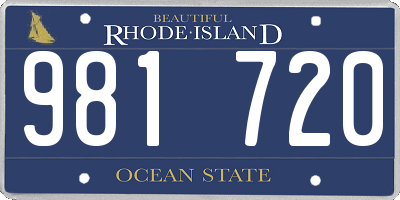 RI license plate 981720