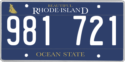 RI license plate 981721