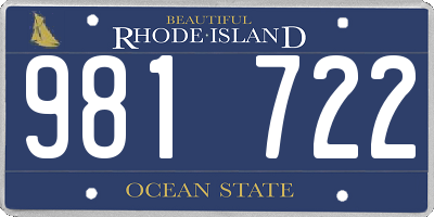 RI license plate 981722