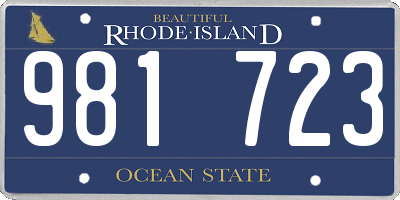 RI license plate 981723