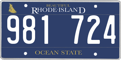 RI license plate 981724