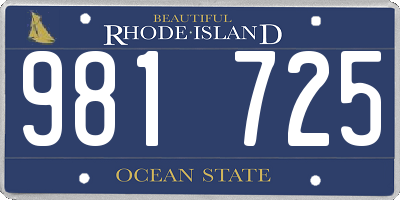 RI license plate 981725