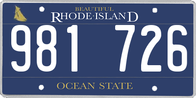 RI license plate 981726