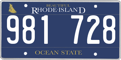 RI license plate 981728