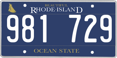 RI license plate 981729