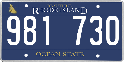 RI license plate 981730