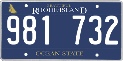 RI license plate 981732