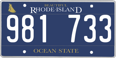 RI license plate 981733