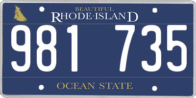 RI license plate 981735