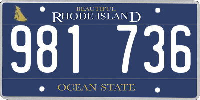 RI license plate 981736