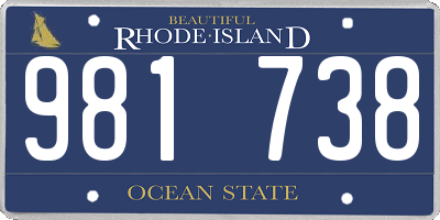 RI license plate 981738