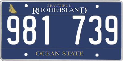 RI license plate 981739