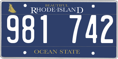 RI license plate 981742