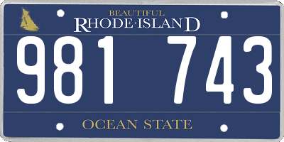 RI license plate 981743