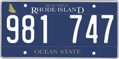 RI license plate 981747