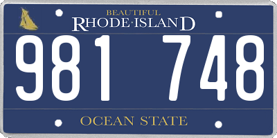 RI license plate 981748