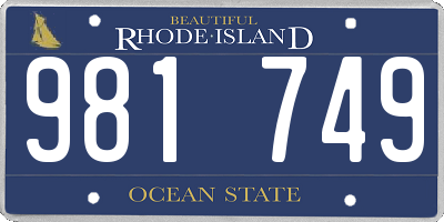 RI license plate 981749