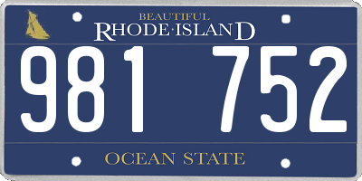 RI license plate 981752