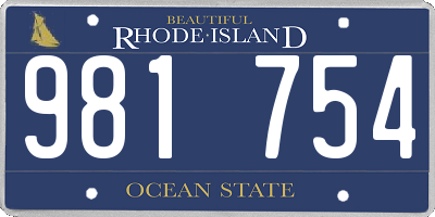 RI license plate 981754