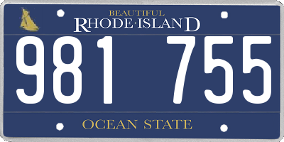 RI license plate 981755