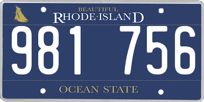 RI license plate 981756