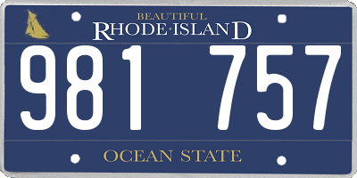 RI license plate 981757