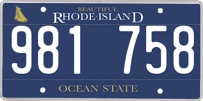 RI license plate 981758