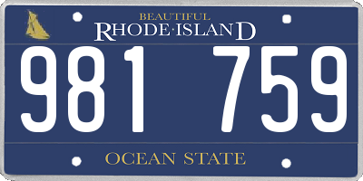 RI license plate 981759