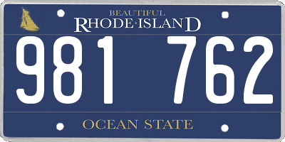 RI license plate 981762