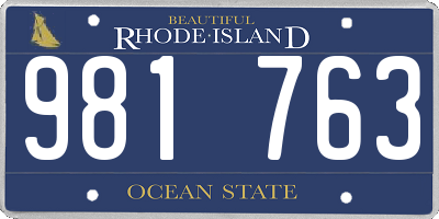 RI license plate 981763