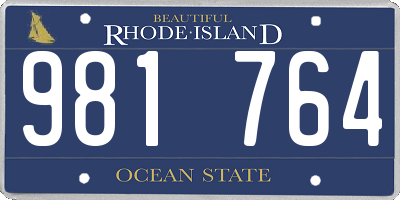 RI license plate 981764