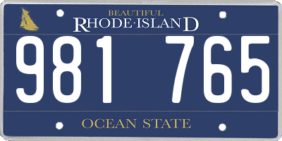 RI license plate 981765