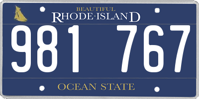 RI license plate 981767