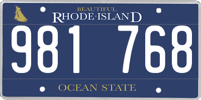 RI license plate 981768