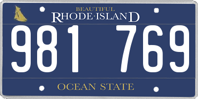 RI license plate 981769