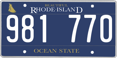 RI license plate 981770