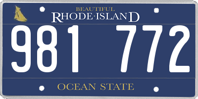 RI license plate 981772