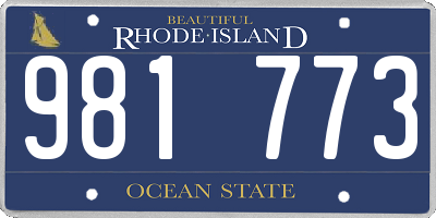 RI license plate 981773