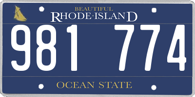 RI license plate 981774