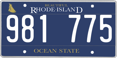 RI license plate 981775