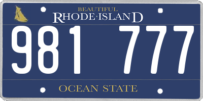 RI license plate 981777