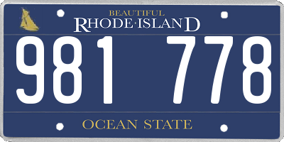 RI license plate 981778