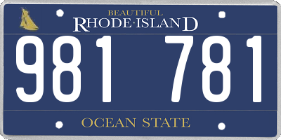 RI license plate 981781