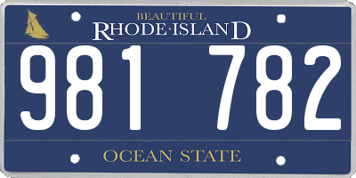 RI license plate 981782