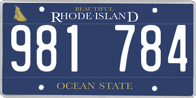 RI license plate 981784