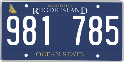 RI license plate 981785