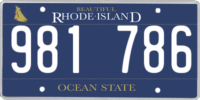 RI license plate 981786