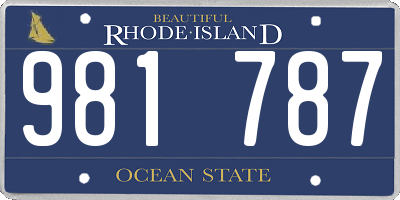 RI license plate 981787