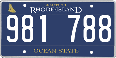 RI license plate 981788