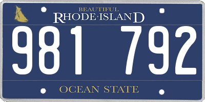 RI license plate 981792